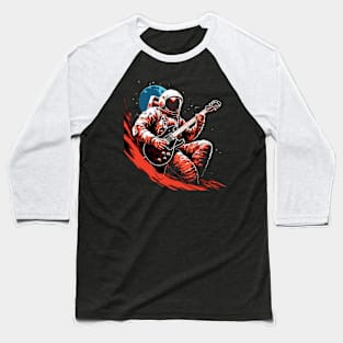 Rock & Roll Music Concert Festival Astronaut Space Guitar Baseball T-Shirt